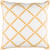 20" White and Mustard Yellow Woven Square Throw Pillow - Down Filler - IMAGE 1