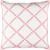 22" White and Bubble Gum Pink Woven Square Throw Pillow - IMAGE 1