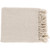 Cream White Fringed Rectangular Throw Blanket 50" x 60" - IMAGE 1