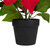 13.5” Scarlett Red and Green Artificial Poinsettias Flower Arrangement in Dark Coffee Vase - IMAGE 2