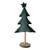 16" Green Christmas Tree with Wooden Base Tabletop Decoration - IMAGE 1