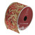 Pack of 12 Burgundy Red Scroll Print Gold Wired Mesh Christmas Craft Ribbon Spools - 2.5" x 120 Yards Total - IMAGE 1