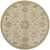 4' Gray and Green Traditional Hand Tufted Round Area Throw Rug - IMAGE 1