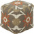 18" Sandy Taupe and Ivory Desert Sun Wool Square Pouf Ottoman - IMAGE 1