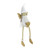 26" White and Gold Sitting Girl Angel with Dangling Legs Tabletop Decor - IMAGE 2