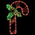 18" Lighted Candy Cane with Holly Christmas Window Silhouette Decoration - IMAGE 1