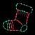 18" Red and Green Lighted Stocking Silhouette Window Christmas Decoration - IMAGE 1