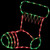 Lighted Stocking Silhouette Window Christmas Decoration - 18" - Red and Green - IMAGE 1