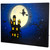 LED Lighted Fiber Optic Witch Flying Over Haunted House Halloween Canvas Wall Art - 11.75" x 15.75" - IMAGE 4