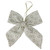 7" Gold and White Double Loop Christmas Bow Decor - IMAGE 1