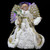 14" Lighted Fiber Optic Angel in Cream and Gold Gown Christmas Tree Topper - IMAGE 2