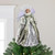 16" Lighted Fiber Optic Angel in Silver Gingham Coat Christmas Tree Topper - IMAGE 1