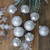 9ct Silver 2-Finish Glass Christmas Ball Ornaments 2.5" (65mm) - IMAGE 2