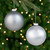 Shiny and Matte Christmas Glass Ball Ornaments - 4" (100mm) - Silver - 4ct - IMAGE 4