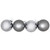 Shiny and Matte Christmas Glass Ball Ornaments - 4" (100mm) - Silver - 4ct