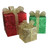 Pre-Lit Glittering Gift Boxes Christmas Outdoor Decoration - 15" - Set of 3 - IMAGE 2