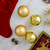 4ct Gold Glass 2-Finish Christmas Ball Ornaments 4" (100mm) - IMAGE 2