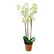 30.5" White and Brown Potted Artificial Phalaenopsis Orchid Flower Plant - IMAGE 1