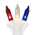 Patriotic Chasing Mini Light Set - Red, Clear and Blue - 34ft White Wire - 150ct - IMAGE 1