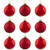 2-Finish Glass Ball Christmas Ornaments - 2.5" (60mm) - Apple Red - 9ct - IMAGE 2