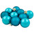 2-Finish Christmas Glass Ball Ornaments - 1.75" (44.5mm) - Turquoise Blue - 10ct