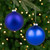 Shiny and Matte Glass Ball Christmas Ornaments - 3.25" (80mm) - Royal Blue  - 6ct - IMAGE 3