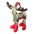 25" Nordic Red and Green Plaid Reindeer Christmas Tabletop Figurine - IMAGE 1