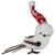 Winter Bird with Knitted Hat Christmas Figurine - 4.5" - White and Red - IMAGE 1