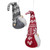 Set of 2 Red and Gray Gnomes with Nordic Hats Christmas Ornaments 7" - IMAGE 2