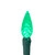 LED Faceted C6 Christmas Lights - Green - 23' Green Wire - 70ct - IMAGE 4