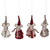 Set of 4 Red and Gray Standing Mice Christmas Ornaments 5.5" - IMAGE 1