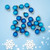 2-Finish Glass Christmas Ball Ornaments - 1" (25mm) - Blue - 24ct - IMAGE 1