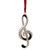 4" Silver and Black Clef Music Note European Crystals Christmas Ornament - IMAGE 1