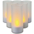 Pack of 6 Frosted Hurricanes with Flameless Tealight Candles 4" - IMAGE 1