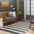 2' x 3' Simple Stripes Ebony and Ivory Hand Woven Shed-Free Area Throw Rug - IMAGE 2