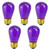 Incandescent S14 Transparent Edison Style Christmas Replacement Bulbs - Purple - Pack of 25 - IMAGE 2