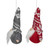 Set of 2 Gray and Red Santa Gnome Hanging Christmas Ornaments 4" - IMAGE 4