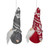 Santa Gnome Hanging Christmas Ornaments - 4" - Gray and Red - Set of 2 - IMAGE 4