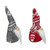 Set of 2 Gray and Red Santa Gnome Hanging Christmas Ornaments 4" - IMAGE 2