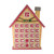 15" Burgundy Advent Calendar House Tabletop Christmas Decoration - IMAGE 1