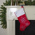 19" Red and White Felt Christmas Stocking with Glitter Snowflakes and Gemstones - IMAGE 3