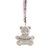 3" Pink and Silver Teddy Bear 'Baby's First Christmas' Ornament - IMAGE 1