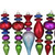 6ct Red and Green 3-Finish Glass Christmas Finial Ornaments 6.5" (165mm) - IMAGE 3