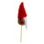 11.5" Tiny Gray Faux Fur Santa Gnome with Red Hat and Striped Arms on a Stick Christmas Decoration - IMAGE 3