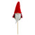 11.5" Tiny Gray Faux Fur Santa Gnome with Red Hat and Striped Arms on a Stick Christmas Decoration - IMAGE 1