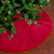 48" Red Quilted Christmas Hexagon Tree Skirt with Velvety Trim - IMAGE 1