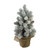 Medium Flocked Pine Artificial Christmas Tree with Burlap Base - 16” - Unlit - IMAGE 1