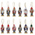 12-Piece Red and Blue Mini Christmas Nutcracker Ornament Set 3.25" - IMAGE 1