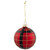 4ct Red, Black and Gold Plaid Glass Ball Christmas Ornaments 3.25" - IMAGE 4