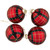 4ct Red, Black and Gold Plaid Glass Ball Christmas Ornaments 3.25"